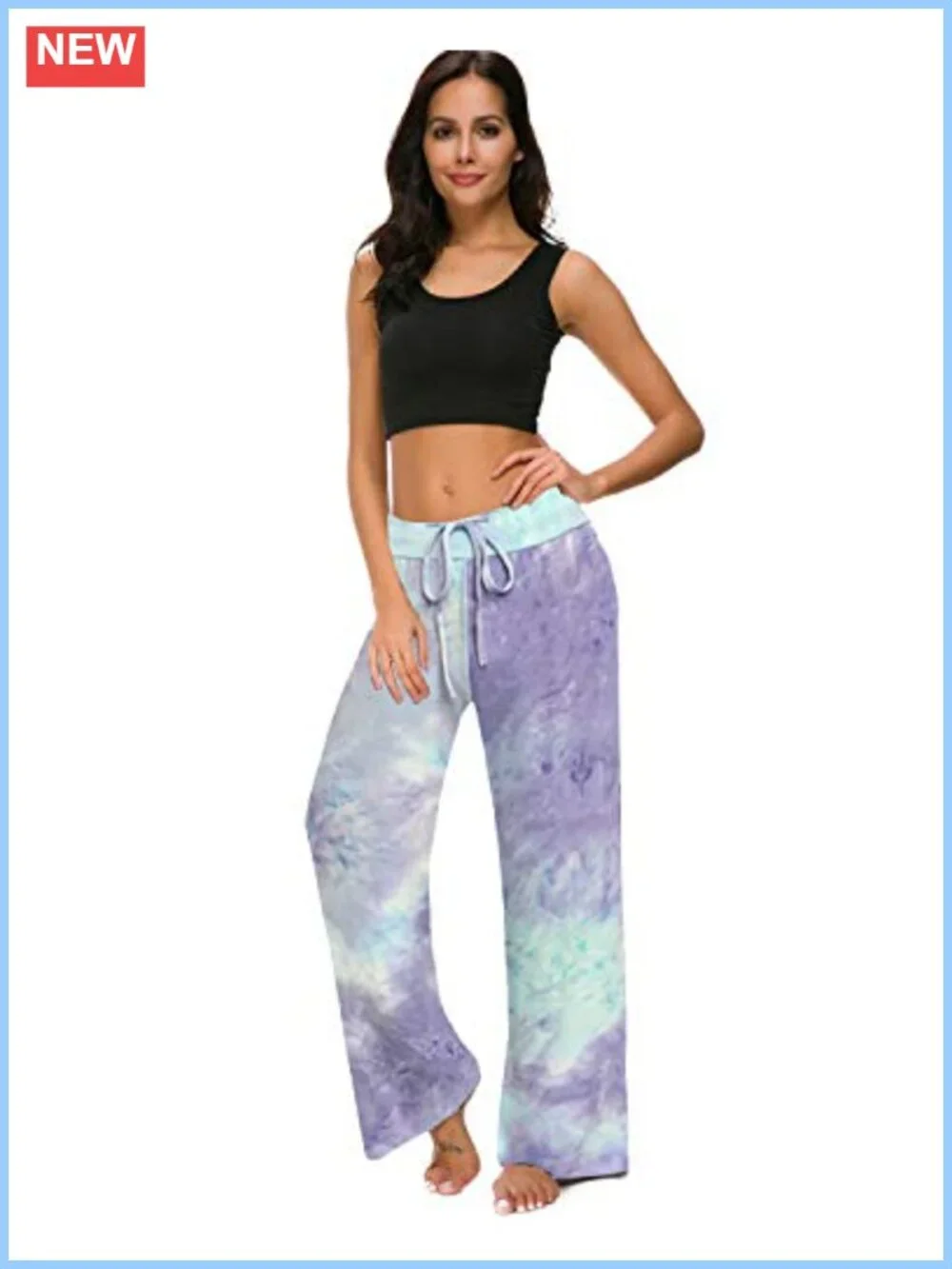 Women's Wide Leg Palazzo Lounge Pajama Pants Drawstring, Milk Silk